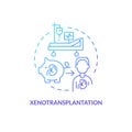 Thin line simple gradient xenotransplantation icon concept