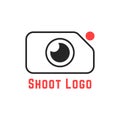 Thin line simple shoot logo Royalty Free Stock Photo