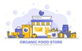 Flat Line Modern Concept Illustration - Food Store Royalty Free Stock Photo