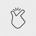 Thin line snap finger like easy logo icon on a transparent background Royalty Free Stock Photo