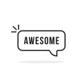 thin line speech bubble with awesome text