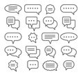 Thin line speech bubble icons