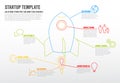 Thin line startup infographic template