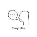 Thin line storyteller black icon