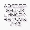 Thin line style font with shadow Royalty Free Stock Photo