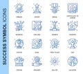 Thin Line Success Related Vector Icons Set