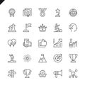 Thin line sussess, awards, achievment elements icons set for website and mobile site and apps. Outline icons design. Royalty Free Stock Photo