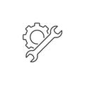 Line technical support icon on white background
