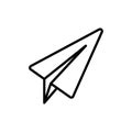 Thin line telegram, plane icon