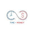 Thin line time is money concept Royalty Free Stock Photo