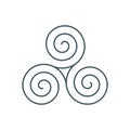 Thin line triskelion symbol icon