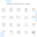 Thin line user interface icon set, communication vector concept.