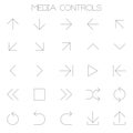 Thin line vector arrows icon set.