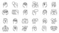 Thin line vector brainstorming business icon set.