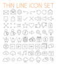 Thin Line Vector Icons Royalty Free Stock Photo
