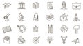 Thin line vector online education icon set.