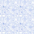 Thin Line Virtual Reality White Seamless Pattern