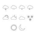 Thin line weather icon set Royalty Free Stock Photo