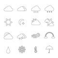 Thin line weather icon set Royalty Free Stock Photo