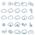 Thin line weather icon set.