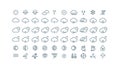 Thin line weather icons collection. Gray icons isolated on white background