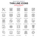 Thin line web design and development icons set for website and mobile site and apps. Royalty Free Stock Photo