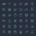 Thin line web icon set - money, finance, payments