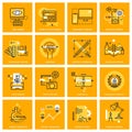 Thin line web icons of web design and development Royalty Free Stock Photo