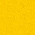 Thin Line Website Mobile User Interface Seamless Yellow Pattern Royalty Free Stock Photo