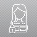 Thin line Website security icon. SSL data protection icon on transparent background. Royalty Free Stock Photo