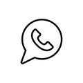 Thin line whatsapp icon
