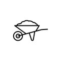 Wheelbarrow icon on white background Royalty Free Stock Photo