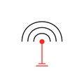 Thin line wifi signal icon isolated on white