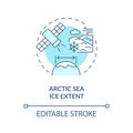 Thin linear blue icon arctic sea ice extent concept Royalty Free Stock Photo