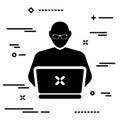 developer or coder icon on white background