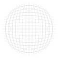 Thin lines globe, sphere lattice, grating pattern. deformed convex, protrude orbicular lines, stripes. Abstract, geometric Royalty Free Stock Photo