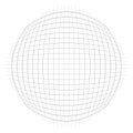 Thin lines globe, sphere lattice, grating pattern. deformed convex, protrude orbicular lines, stripes. Abstract, geometric Royalty Free Stock Photo