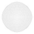 Thin lines globe, sphere lattice, grating pattern. deformed convex, protrude orbicular lines, stripes. Abstract, geometric Royalty Free Stock Photo