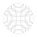 Thin lines globe, sphere lattice, grating pattern. deformed convex, protrude orbicular lines, stripes. Abstract, geometric Royalty Free Stock Photo