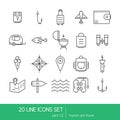 Thin lines icon collection - household appliances, tourism and travel.