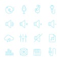 Thin lines icon set - audio