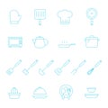 Thin lines icon set - kitchenware Royalty Free Stock Photo