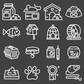 Thin lines web icon set - pet Royalty Free Stock Photo