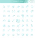 Thin lines web icons set. Contact us