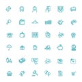 Thin lines web icons set - E-commerce, shopping Royalty Free Stock Photo