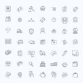 Thin lines web icons set - E-commerce, shopping