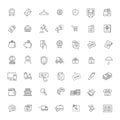 Thin lines web icons set - E-commerce, shopping Royalty Free Stock Photo