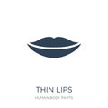 thin lips icon in trendy design style. thin lips icon isolated on white background. thin lips vector icon simple and modern flat