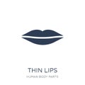 Thin lips icon. Trendy flat vector Thin lips icon on white background from Human Body Parts collection