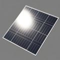 In a thin metallic frame, the solar cells are dark blue with a Royalty Free Stock Photo